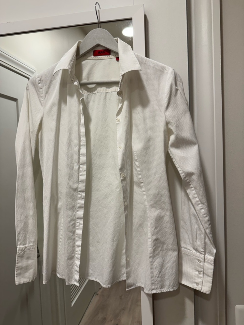 White Hugo Boss Women’s Button-Down Shirt - Classic Dress Shirt